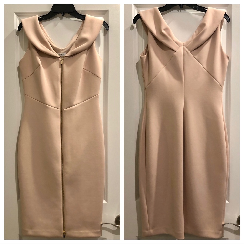 Calvin Klein Peach Knee Length Dress